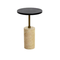 Saldo Black Concrete Accent Table | Bone & Brass