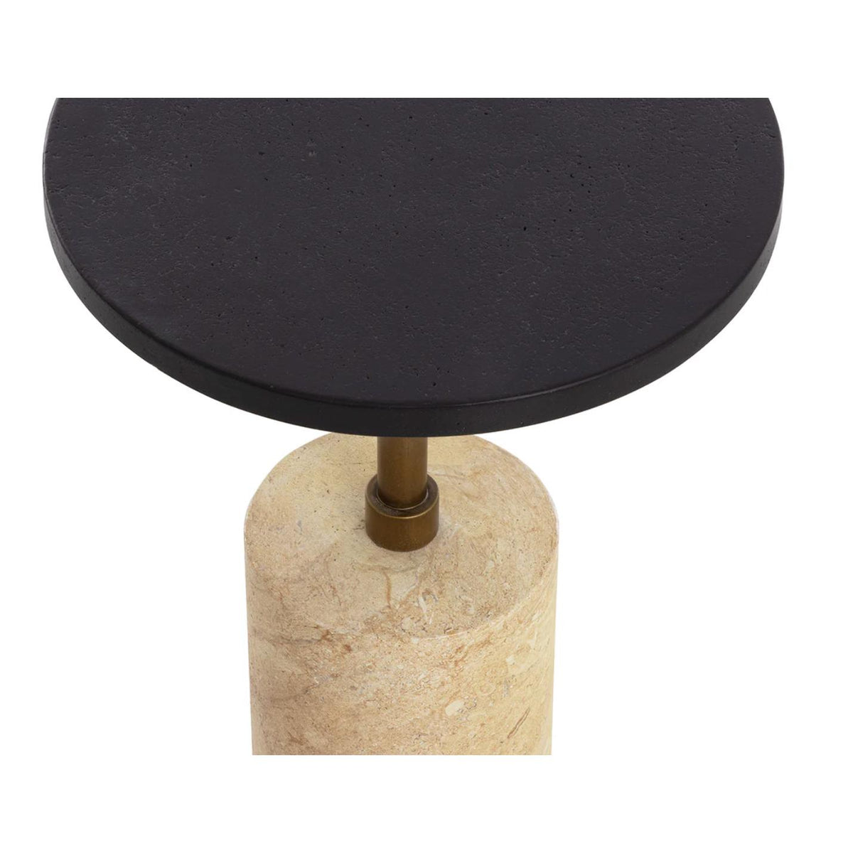 Saldo Black Concrete Accent Table - Table Side View | Bone & Brass