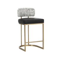 Larissa Counter Stool - Bravo Black|Halton Birch | Bone & Brass