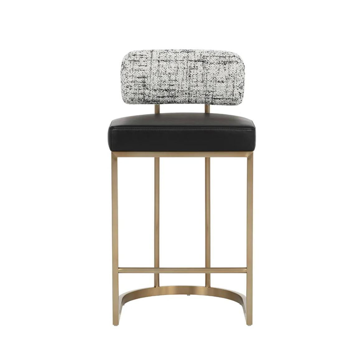 Larissa Counter Stool - Bravo Black|Halton Birch - Stool Detail | Bone & Brass