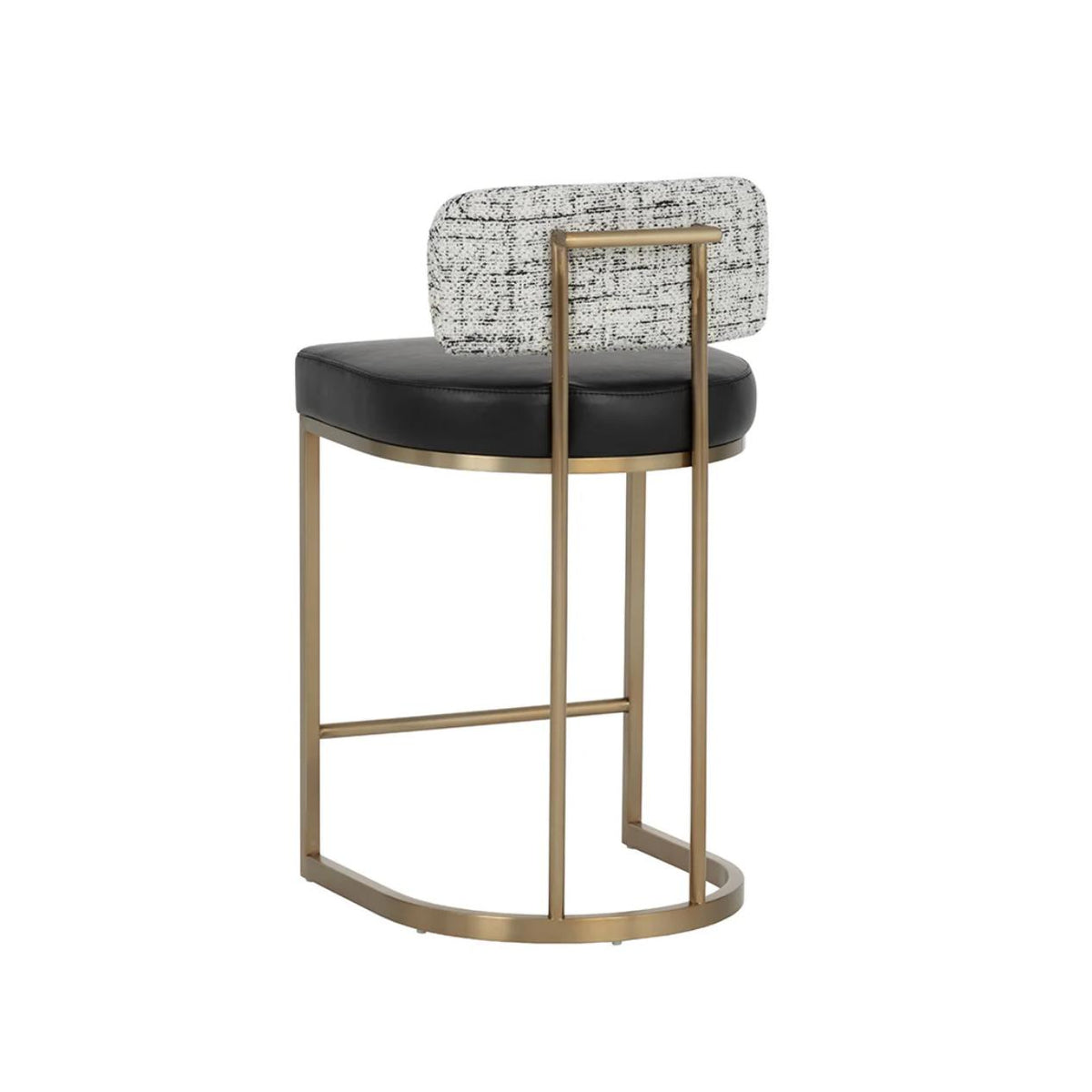 Larissa Counter Stool - Bravo Black|Halton Birch - Stool Side View | Bone & Brass