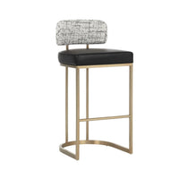 Larissa Barstool - Bravo Black|Halton Birch | Bone & Brass