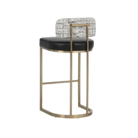 Larissa Barstool - Bravo Black|Halton Birch - Stool Side View | Bone & Brass
