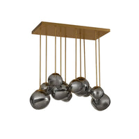 Dionis Rectangle Smoke Glass Globe Chandelier - Chandelier Close Up | Bone & Brass