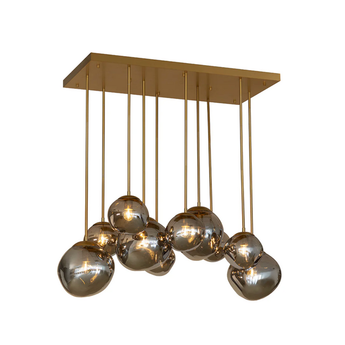 Dionis Rectangle Smoke Glass Globe Chandelier
