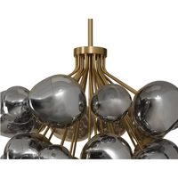 Dionis Round Brass Smoke Glass Globe Chandelier