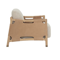 Calloway Oatmeal Lounge Chair, Tan Leather - Chair Side View | Bone & Brass