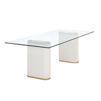 Aemond White Rectangle Pedestal Dining Table