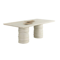 Alanya Cream Pedestal Base Dining Table | Bone & Brass