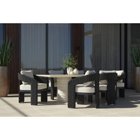 Alanya Cream Pedestal Base Dining Table