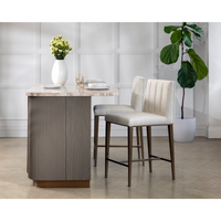 Wilbur Beige Linen Counter Stool