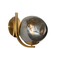 Dionis Grey Glass & Gold Sconce | Bone & Brass