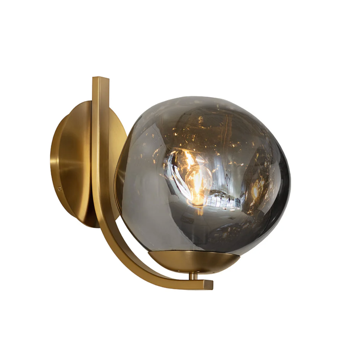 Dionis Grey Glass & Gold Sconce