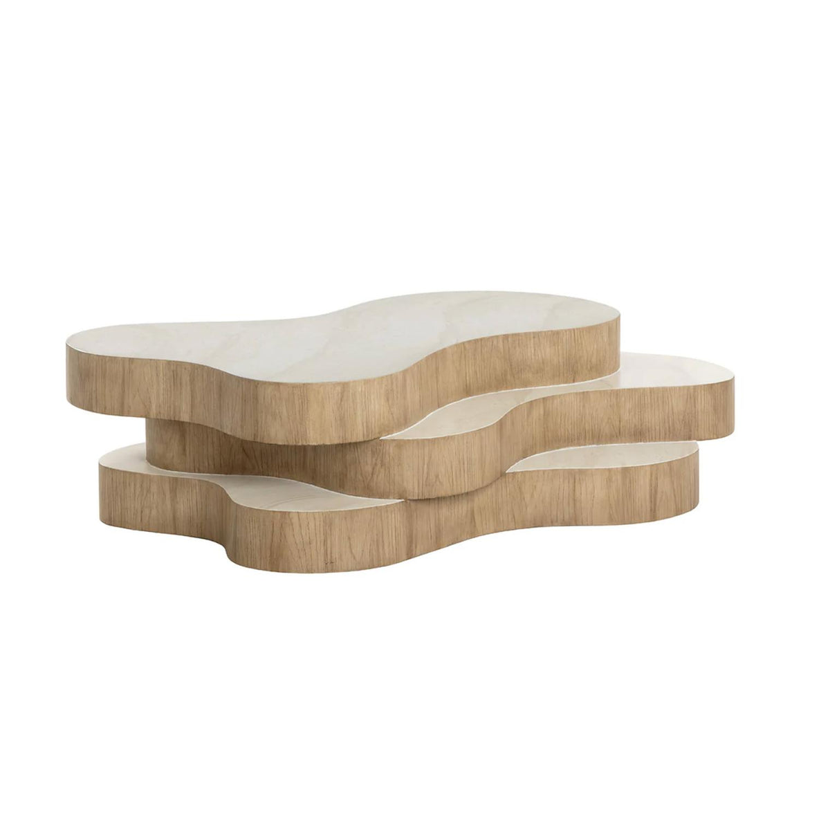 Geddes Cream Triple Tier Coffee Table | Bone & Brass