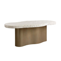 Idris Concrete & Antique Brass Dining Table | Bone & Brass