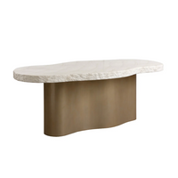 Idris Concrete & Antique Brass Dining Table