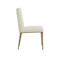 Wilbur Beige Linen Dining Chair - Chair Detail | Bone & Brass