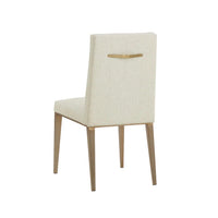Wilbur Beige Linen Dining Chair - Chair Side View | Bone & Brass