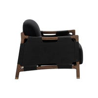 Calloway Onyx Leather & Antique Brown Lounge Chair - Chair Detail | Bone & Brass