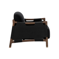 Calloway Onyx Leather & Antique Brown Lounge Chair