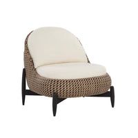 Carilo Cream Curved Wicker Lounge Chair | Bone & Brass