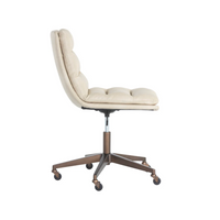 Stinson Cream Leather & Teak Office Chair