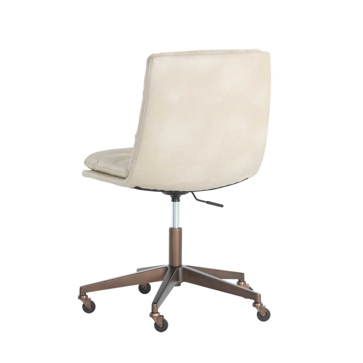 Stinson Cream Leather & Teak Office Chair