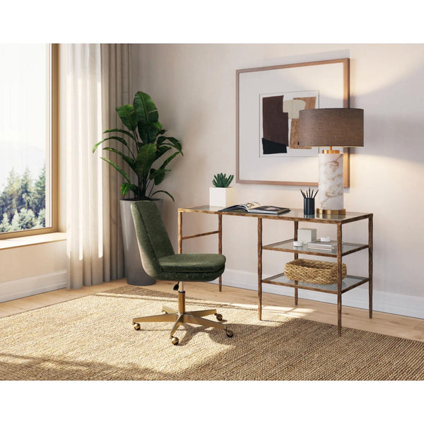 Berget Olive Green & Gold Office Chair