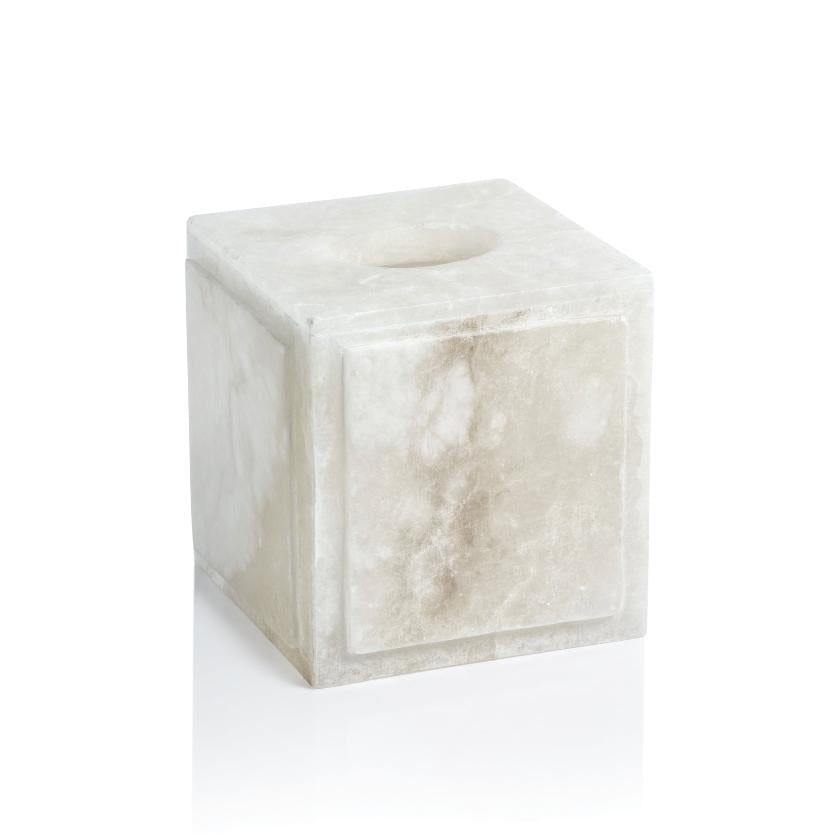 Côte d'Azur Alabaster Tissue Box Cover | Bone & Brass