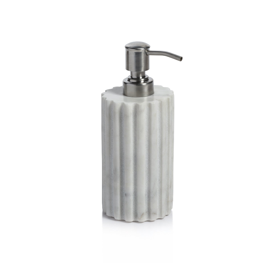 Calabria White Scalloped Marble Soap Dispenser