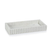 Calabria White Scalloped Vanity Marble Tray | Bone & Brass