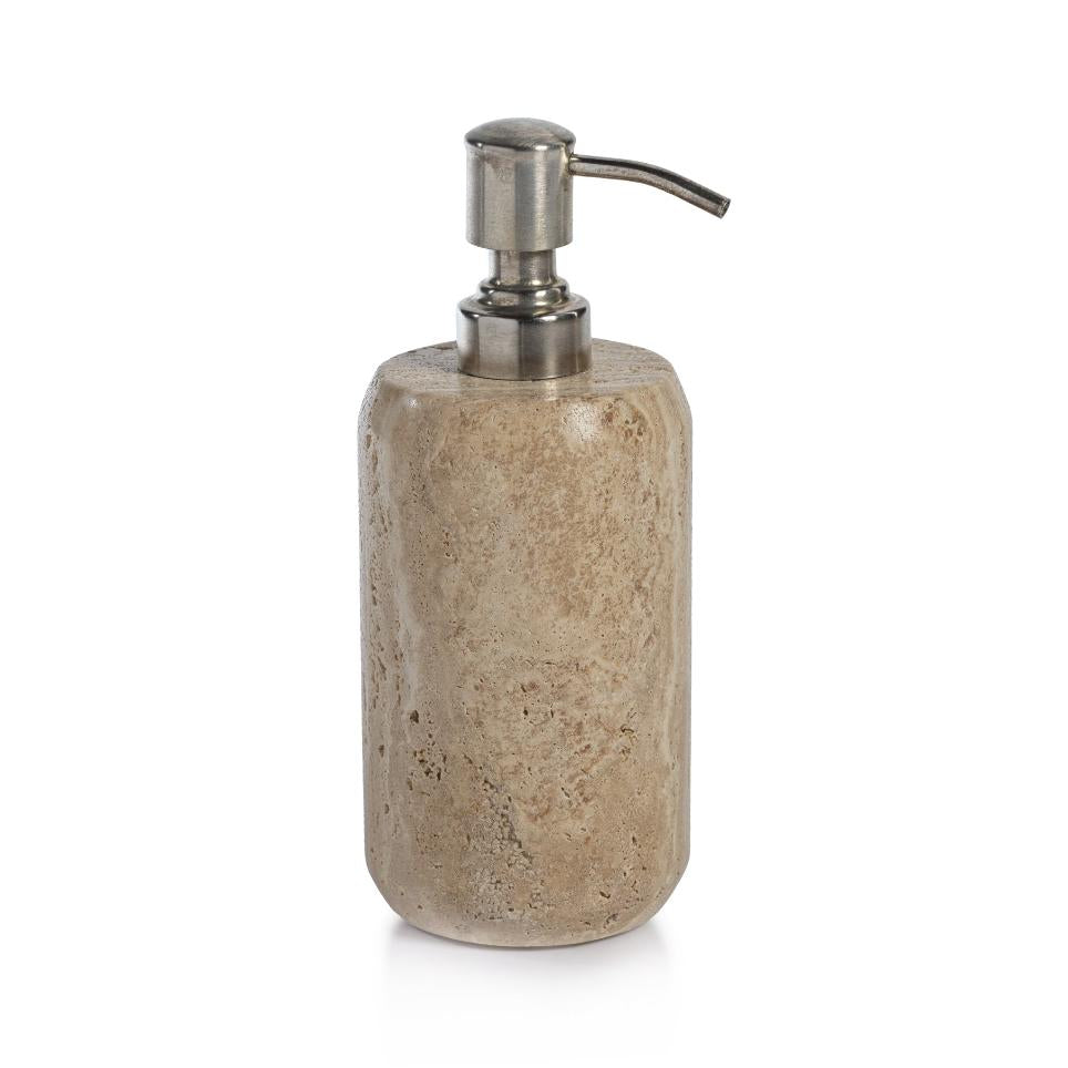 Beige Travertine Marble Soap & Lotion Dispenser