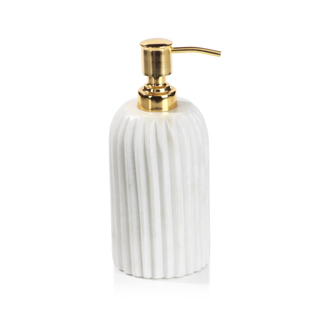 Ivory & Gold Marble Soap Dispenser | Bone & Brass