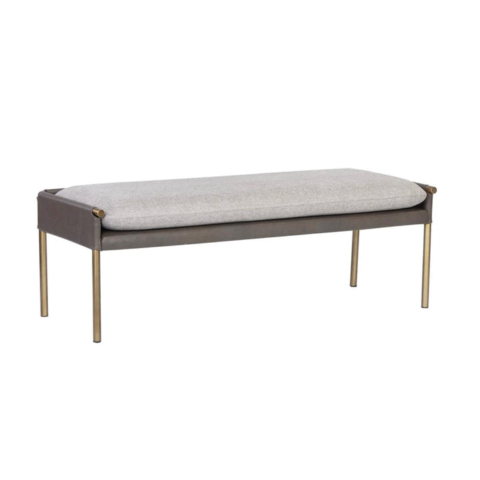 Bellevue Bench - Belfast Heather Grey|Bravo Ash | Bone & Brass