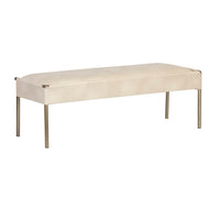 Bellevue Upholstered Bench - Bravo Cream - Bench Side View | Bone & Brass