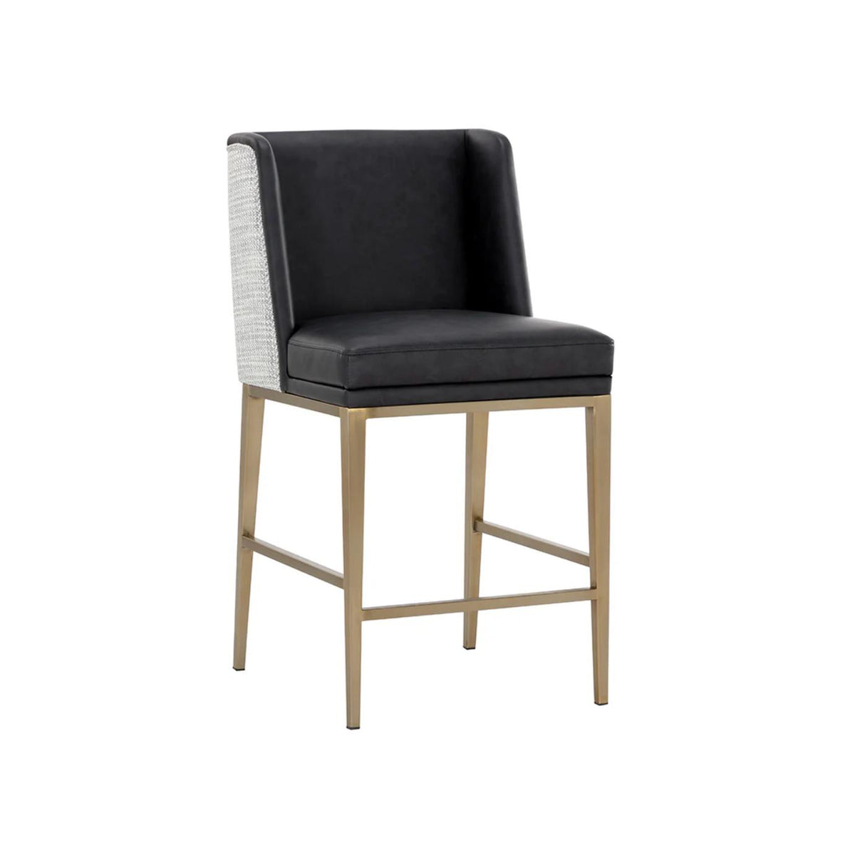 Joplin Counter Stool - Cantina Black|Vera White Pepper | Bone & Brass