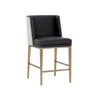 Joplin Counter Stool - Cantina Black|Vera White Pepper | Bone & Brass