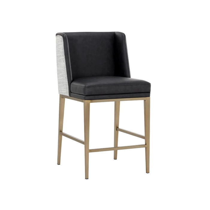 Joplin Counter Stool - Cantina Black|Vera White Pepper | Bone & Brass