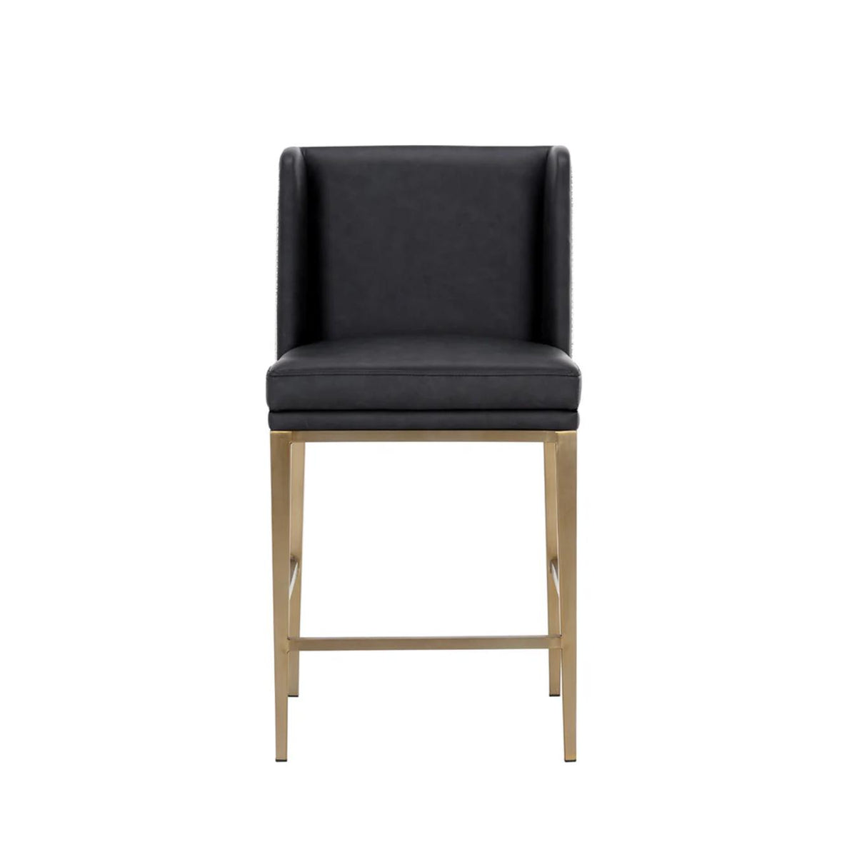 Joplin Counter Stool - Cantina Black|Vera White Pepper - Stool Seat Detail | Bone & Brass