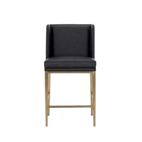 Joplin Counter Stool - Cantina Black|Vera White Pepper - Stool Seat Detail | Bone & Brass