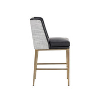 Joplin Counter Stool - Cantina Black|Vera White Pepper - Stool Seat Detail | Bone & Brass