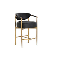 Heloise Counter Stool - Bravo Black & Brushed Gold | Bone & Brass