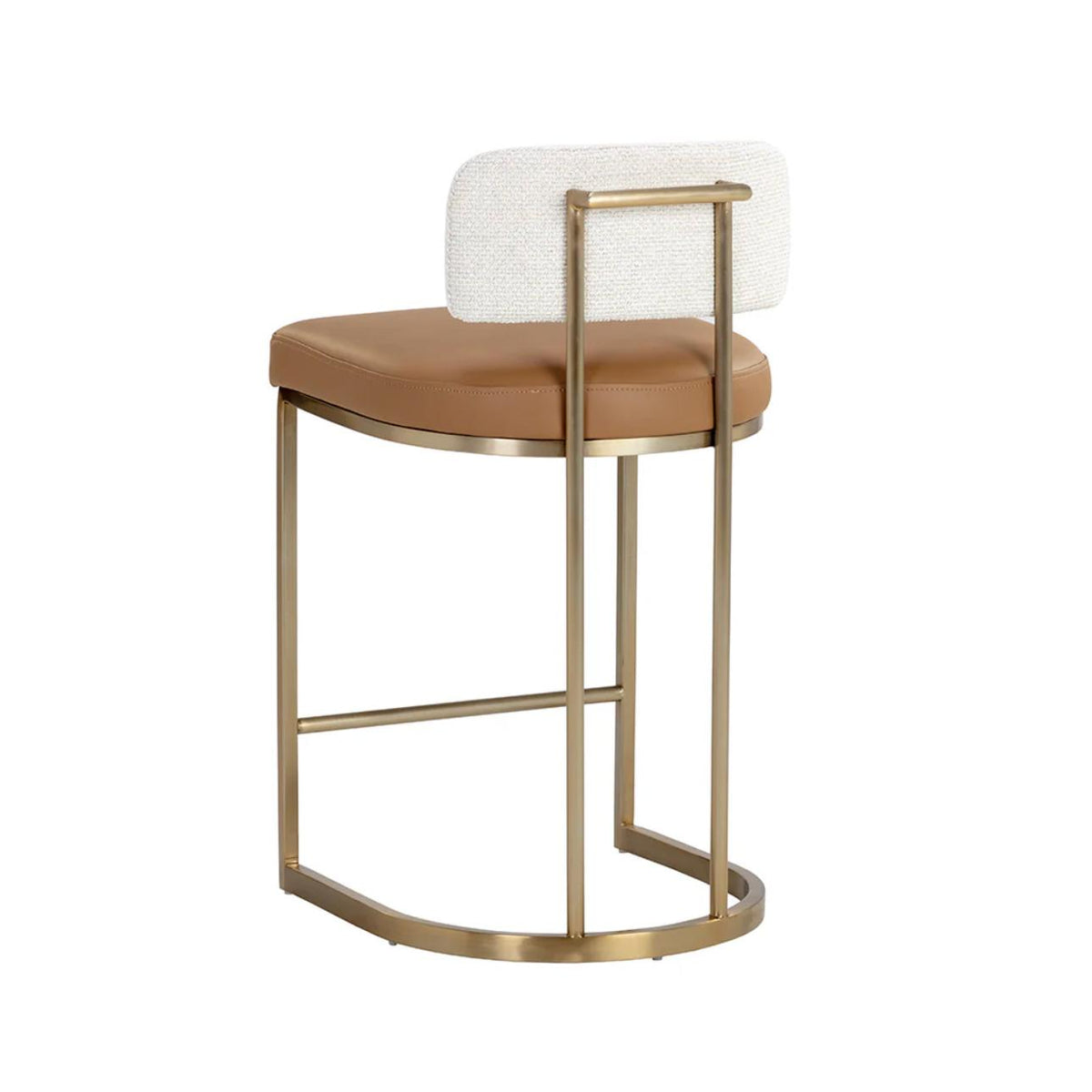 Larissa Counter Stool - Napa Cognac|Rhea Light Barley - Stool View | Bone & Brass