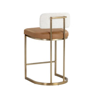 Larissa Counter Stool - Napa Cognac|Rhea Light Barley - Stool View | Bone & Brass