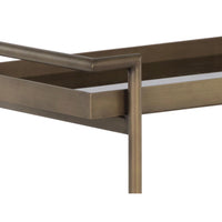 Livingston Antique Brass Bar Cart - Bar Cart Side View | Bone & Brass