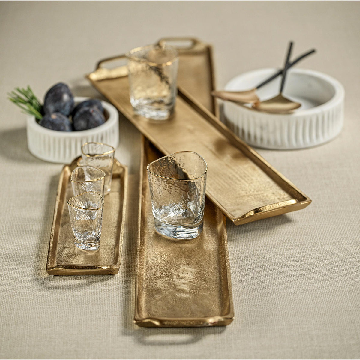 Kona Gold Aluminum Decorative Tray - Tray Detail | Bone & Brass