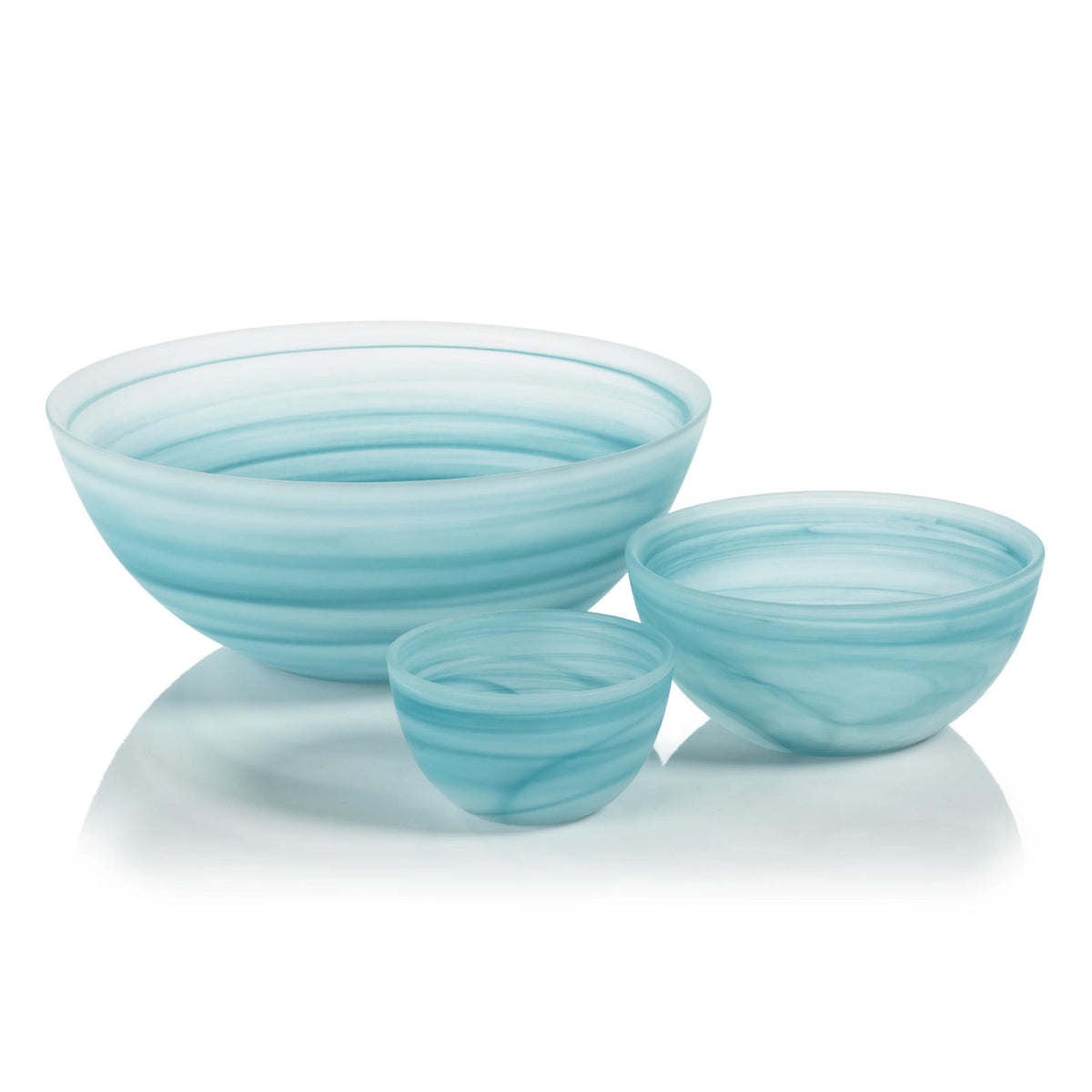 Azur Alabaster Small Glass Bowls, Set 4 - Bowl Detail | Bone & Brass