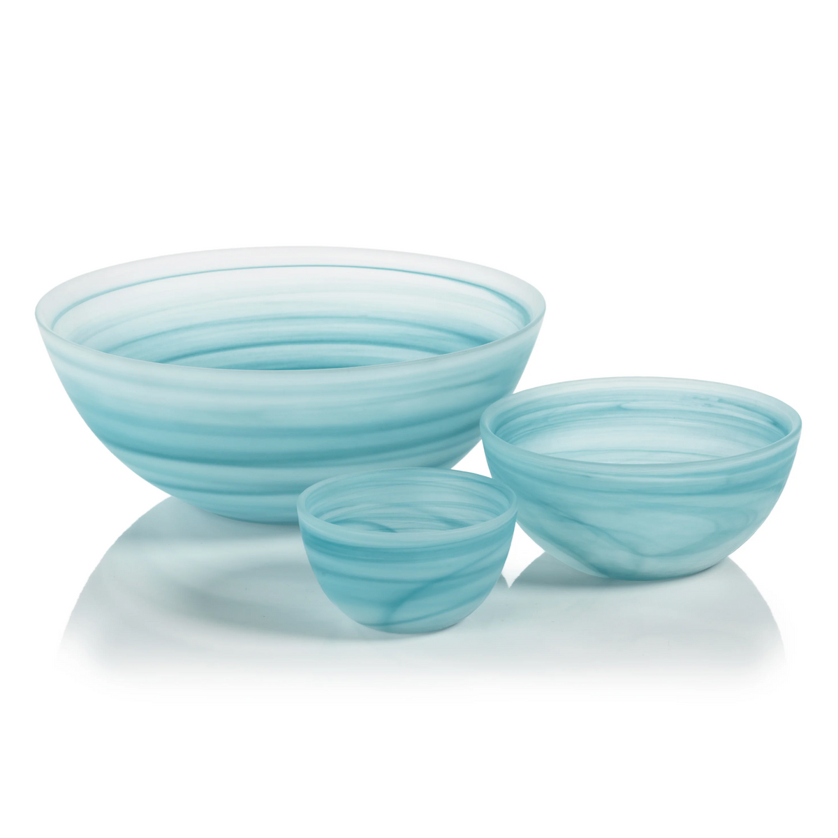 Azur Alabaster Small Glass Bowls, Set of 4