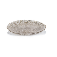 Luminara Golden Silver Fusion Glass Plate 8.25" Set of 6