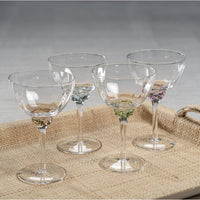 Colleen Jewel Stem Martini Cocktail Glasses, Set of 4 - Glass Close Up | Bone & Brass